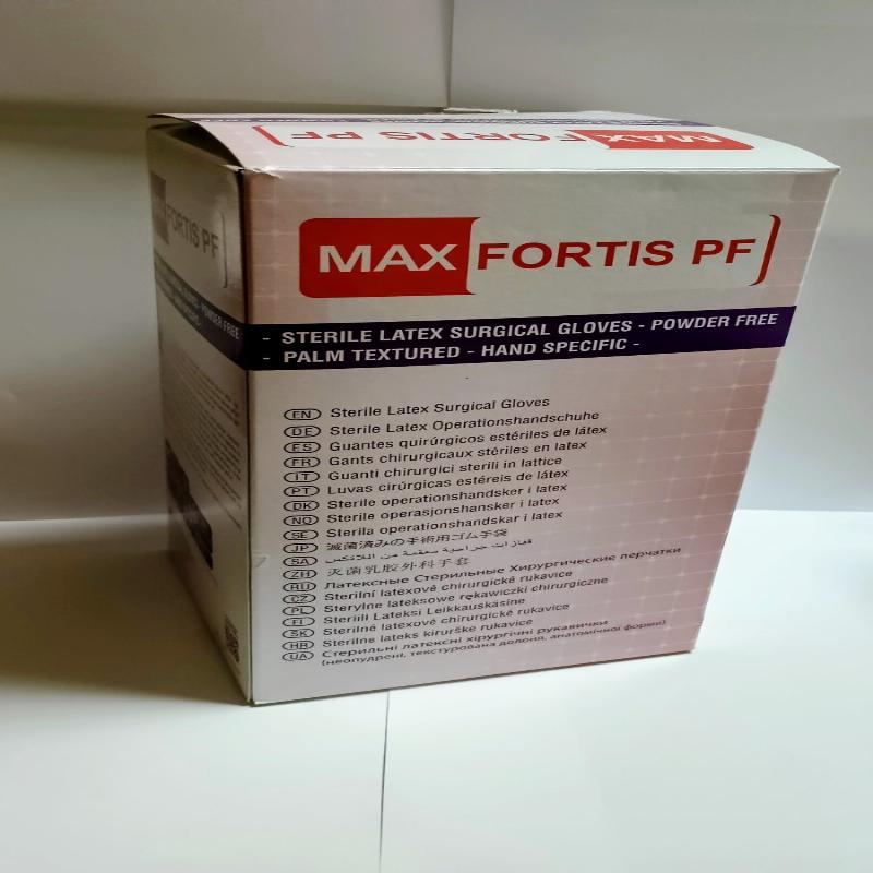 Max Fortis PF Стерильні латексні хірургічні рукавички неопудрені р. 8.5